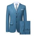 Hanayome Mens Suits 3 Piece Suit Slim Fit Wedding Dinner Tuxedo Suits Men Business Casual Jacket & Waistcoat & Trousers -Blue 44