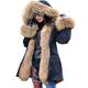 Roiii UK Women Faux Fur Thick Hood Parka Jacket Camouflage Winter Coat Size 8-20 (12, 201701 Black)