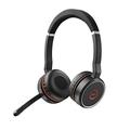 Jabra Evolve 75 MS Wireless Stereo On-Ear Headset – Microsoft Certified Headphones With Long-Lasting Battery and Charging Stand – USB Bluetooth Adapter – Black