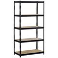 sandusky/edsal ur185p-blk black steel heavy duty 5-shelf shelving unit 4000lbs capacity 36 width x 72 height x 18 depth (does not include post couplers)