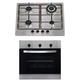 SIA 60cm Stainless Steel Single Electric Fan Oven & 4 Burner Gas Hob Wok Burner