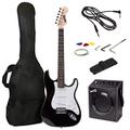 RockJam Full Size Electric Guitar Kit with 10-Watt Guitar Amp, Lessons, Strap, Gig Bag, Picks, Whammy, Lead and Spare Strings - Black