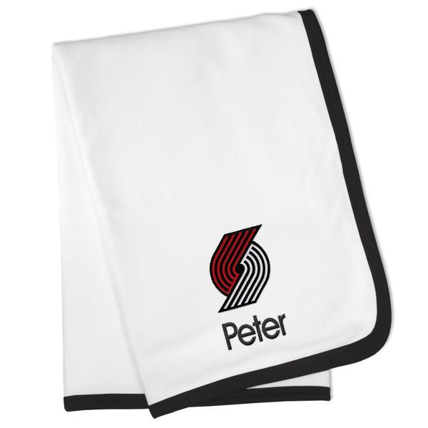 white-portland-trail-blazers-personalized-baby-blanket/