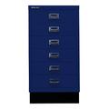 BISLEY MultiDrawer, 29er Serie mit Sockel, DIN A3, 6 Schubladen, Metall, 639 Oxfordblau, 43.2 x 34.9 x 67 cm