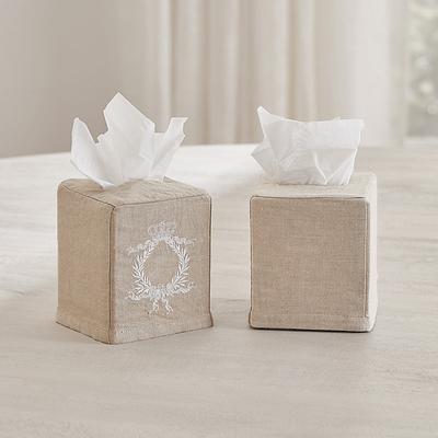 Embroidered Tissue Box Cover - Plain - Ballard Designs