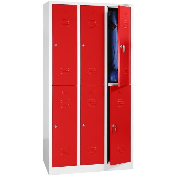 Gürkan Spind mit Drehriegelverschluss für Vorhängeschloss grau, 90x195x50 cm