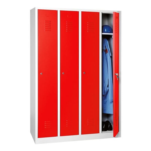 Gürkan Spind mit Zylinderschloss grau, 117x180x50 cm