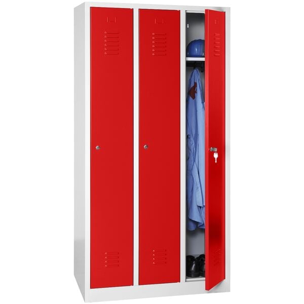 Gürkan Spind mit Drehriegelverschluss für Vorhängeschloss grau, 90x180x50 cm