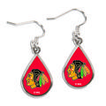 WinCraft Chicago Blackhawks Tear Drop Dangle Earrings