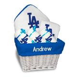 Newborn & Infant White Los Angeles Dodgers Personalized Medium Gift Basket