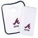 Newborn & Infant White Atlanta Braves Personalized Bib Burp Cloth Set