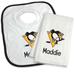 Newborn & Infant White Pittsburgh Penguins Personalized Bib Burp Cloth Set