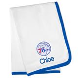 White Philadelphia 76ers Personalized Baby Blanket