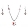 Boston Red Sox Crystals from Swarovski Baseball Necklace & Earrings