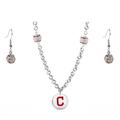Cleveland Indians Crystals from Swarovski Baseball Necklace & Earrings