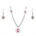 Cleveland Indians Crystals from Swarovski Baseball Necklace & Earrings