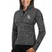 Women's Antigua Heathered Charcoal Tampa Bay Rays Fortune Half-Zip Pullover Sweater