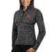 Women's Antigua Heathered Black Arizona Diamondbacks Fortune Half-Zip Pullover Sweater