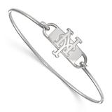 Women's Silver New York Mets Logo Bangle Bracelet