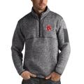 Men's Antigua Heathered Charcoal Boston Red Sox Fortune Half-Zip Sweater