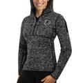 Women's Antigua Heather Black Atlanta Falcons Fortune Half-Zip Sweater