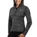 Women's Antigua Heather Black Atlanta Falcons Fortune Half-Zip Sweater