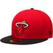 Men's New Era Red/Black Miami Heat Official Team Color 2Tone 59FIFTY Fitted Hat