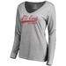 Women's Fanatics Branded Heathered Gray Indiana University East Red Wolves All-American Primary Long Sleeve V-Neck T-Shirt