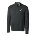 Men's Cutter & Buck Heather Charcoal Navy Midshipmen Big Tall Lakemont Half-Zip Jacket