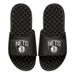 Youth ISlide Black Brooklyn Nets Personalized Primary Slide Sandals