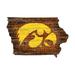 Iowa Hawkeyes 23.5" x Distressed State with Logo Sign