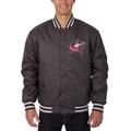 Men's JH Design Gray Columbus Blue Jackets Front Hit Poly Twill Jacket