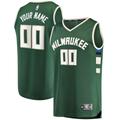 Men's Fanatics Branded Hunter Green Milwaukee Bucks Fast Break Custom Replica Jersey - Icon Edition