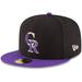 Men's New Era Black/Purple Colorado Rockies Authentic Collection On Field 59FIFTY Structured Hat
