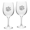 Clemson Tigers Set of 2 Traditional Robusto Red Wine Table Glasses