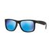 Ray-Ban RB4165 Sunglasses 622/55-51 - Black Rubber Frame Green Mirror Blue Lenses