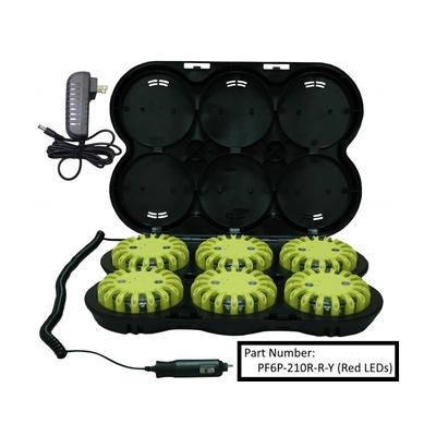 Powerflare 6-Pack Rechargeable PowerFlare System Green LEDs Tan Shell PF6P-210R-G-T