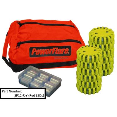 Powerflare 12-Pack PowerFlare Soft Pack Red/Amber LEDs Olive Drab Green Shell SP12-RA-OD