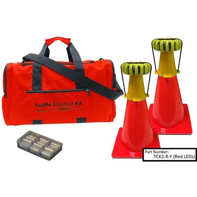 Powerflare 2-Position PowerFlare Traffic Control Kit Red/Amber LEDs Yellow Shell TCK2-RA-Y