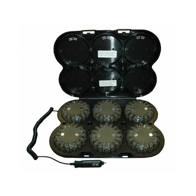 Powerflare Rechargeable PF-200R Safety Light Kit Pack of 6 Units w/ CR123 Battery Red/Blue LED Olive Drab Shell PF6P-210R-RB-OD