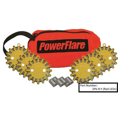 Powerflare 6-Pack PowerFlare Soft Pack Magnetic Red/Amber LEDs Orange Shell SP6M-RA-O