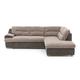 Mivano Ecksofa Coast / Große Sofagarnitur in L-Form mit Ottomane rechts / 264 x 88 x 217 / Materialmix: Braun/Dunkelbraun