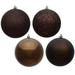 Vickerman 487730 - 10" Chocolate 4 Assorted Finish Ball Christmas Tree Ornament (Set of 4) (N592575DA)