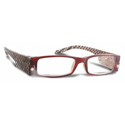 PS Designs 02134 - Brown Stripe - 1.50 Bright Eye Readers (PRG7-1.50) 1.5 Magnification LED Reading Glasses