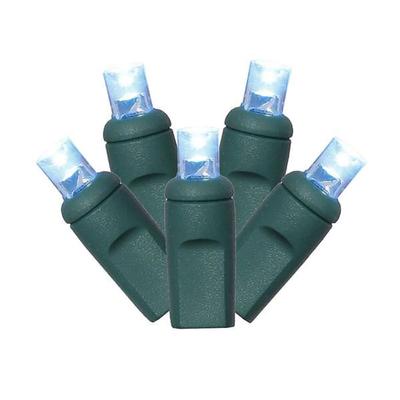 Vickerman 390559 - 50 Light 25' Green Wire Teal Wide Angle LED Christmas Light String Set with 6" Spacing (X6G6732T)