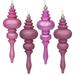 Vickerman 480533 - 7" Orchid 4 Assorted Finish Finial Christmas Tree Ornament (Set of 8) (N500269)