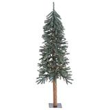Vickerman 427668 - 5' x 25" Artificial Natural Bark Alpine Tree with 150 Warm White LED Lights Christmas Tree (B907351LED)
