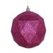 Vickerman 468739 - 6" Fuchsia Glitter Finish Geometric Ball Christmas Tree Ornament (4 pack) (M177470DG)