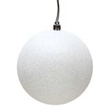 Vickerman 484876 - 6" White Glitter Ball Christmas Christmas Tree Ornament (4 pack) (N591511DG)