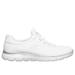 Skechers Women's Summits Sneaker | Size 6.0 | White/Silver | Textile/Synthetic | Vegan | Machine Washable